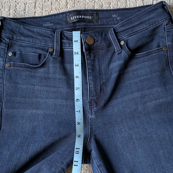 Liverpool The Skinny Jeans Women Sz 10/30 Dark Blue Stretch Denim - Picture 6 of 10